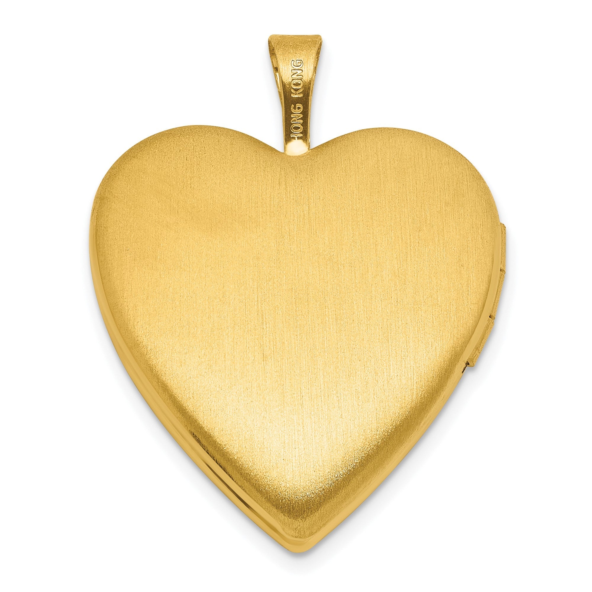 Gold-Plated Sterling Silver Heart Locket with Pink Rose Cameo, 20mm