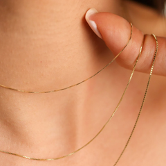 10k gul solidt guld spejlbokskæde halskæde, 0,6 mm fine designersmykker til mænd og kvinder