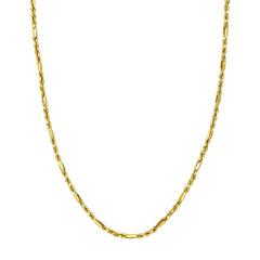 14k Yellow Gold 3.00mm Figarope Milano Chain Unisex Necklace