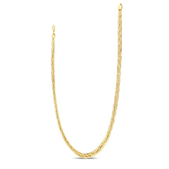 14k ægte solid gul guld Rapunzel vævet kæde halskæde, 18" fine designer smykker til mænd og kvinder