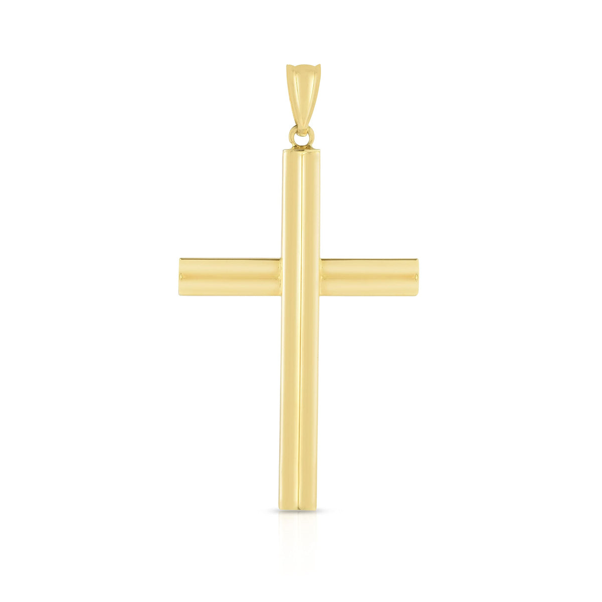 Pendentif à breloque croix en or jaune 14 carats, bijoux de créateurs fins pour hommes et femmes