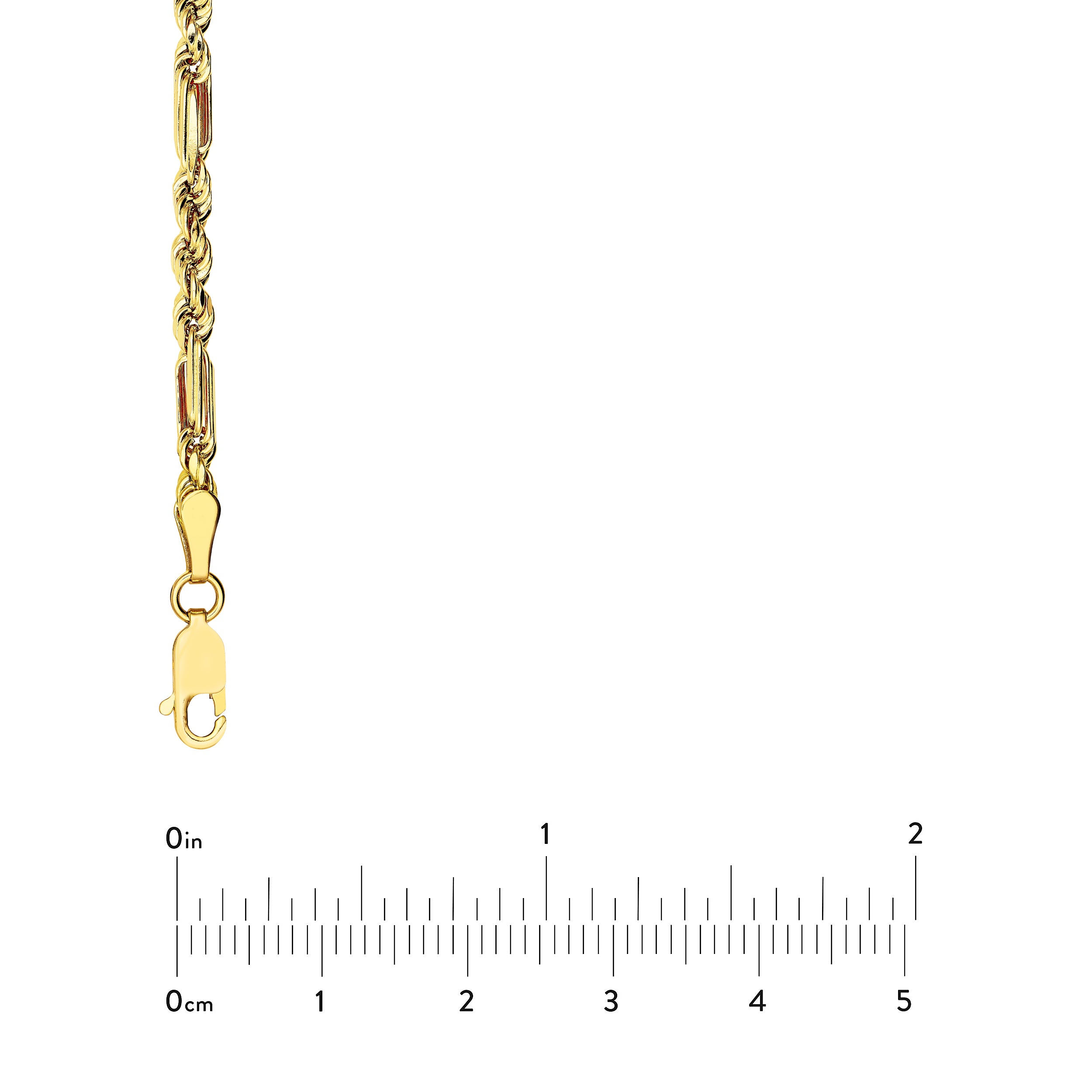 14k Yellow Gold 3.00mm Figarope Milano Chain Unisex Necklace