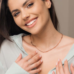 14k Rose Gold Paperclip Chain Necklace, 3mm
