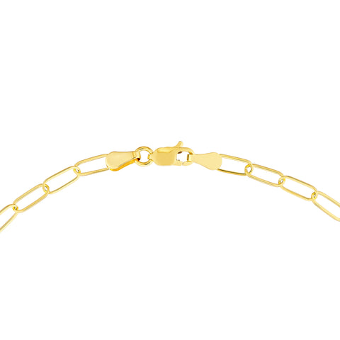 14k Yellow Gold 3mm Paper Clip Chain Anklet Bracelet 10 Inch