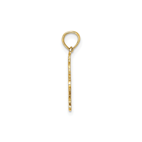 Jesus Cross and Heart Religious Pendant, 10K Yellow Gold, 17x14mm
