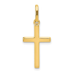 14k Yellow Gold Cross Religious Pendant, 30mm x 13mm