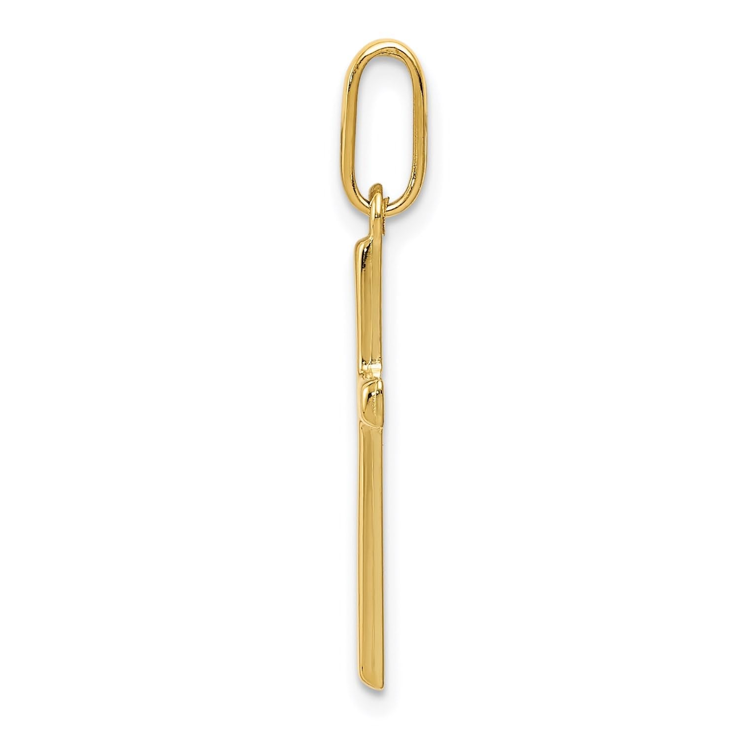 14k Yellow Gold Cross Religious Pendant, 30mm x 13mm