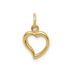 Jewelry Affairs 14K Yellow Gold Heart Pendant Charm, High Polished, 16x9mm - JewelryAffairs
