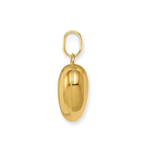 14K Yellow Gold Puffed Heart Pendant, 16x12mm