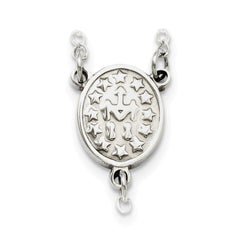 Religious Rosary Necklace, Stainless Steel, 25 inch, 4mm Beaded Chain with Cross