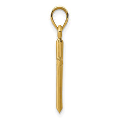 Yellow Gold Cross Pendant Charm, High Polished Finish, 25x12mm (Yellow Gold)