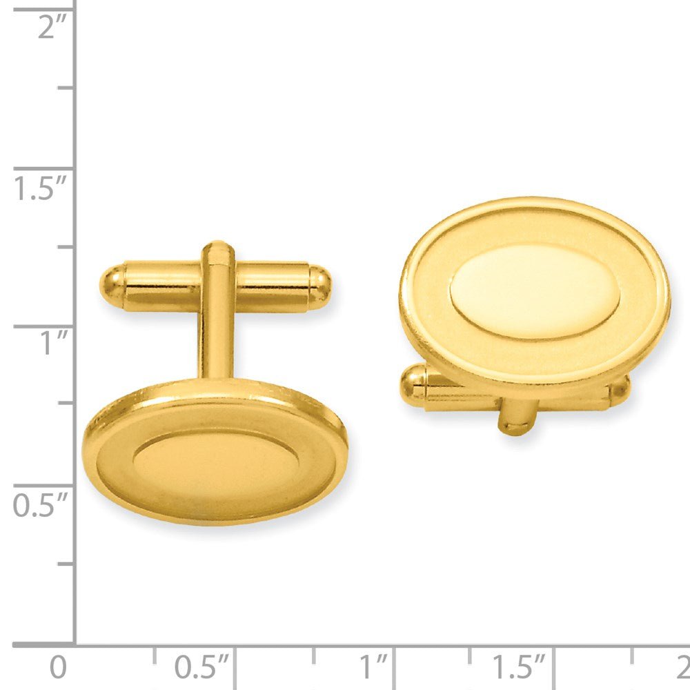 Kelly Waters Gold - plated Oval with Engravable Area Cuff Links - JewelryAffairs