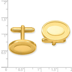 Kelly Waters Gold - plated Oval with Engravable Area Cuff Links - JewelryAffairs