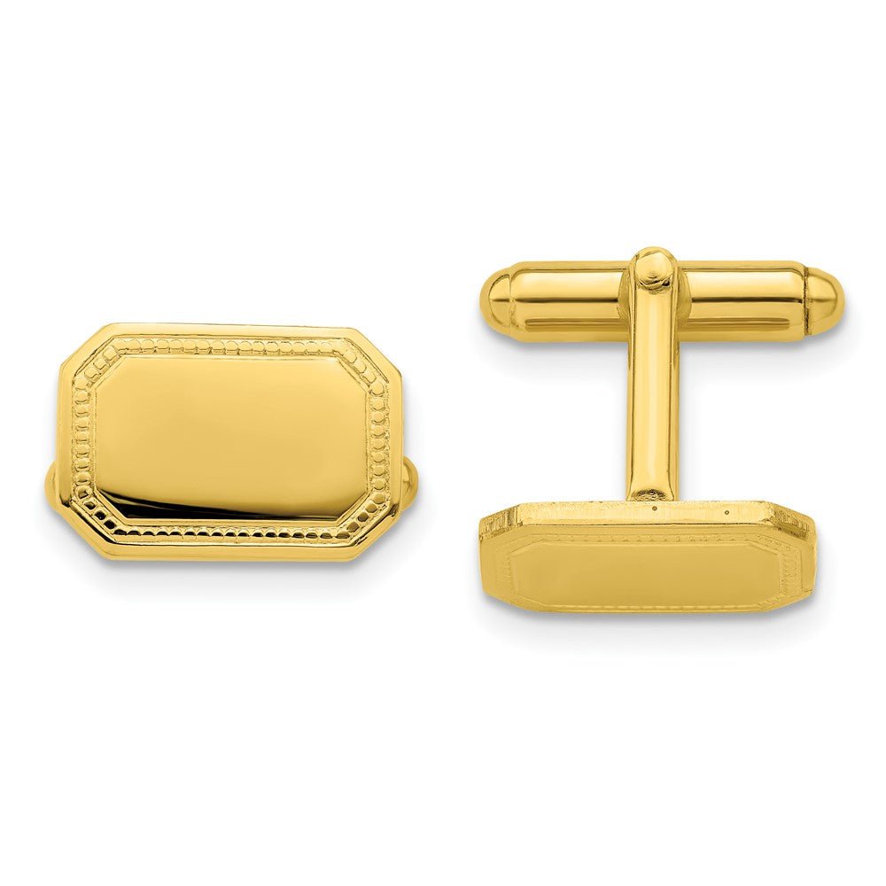Kelly Waters Gold - plated Polished Rectangle Engravable Cuff Links - JewelryAffairs