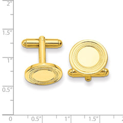Kelly Waters Gold - plated Round with Inside Ring Cuff Links - JewelryAffairs