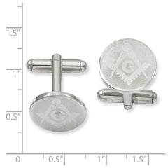 Kelly Waters Rhodium - plated Round Masonic Cuff Links - JewelryAffairs