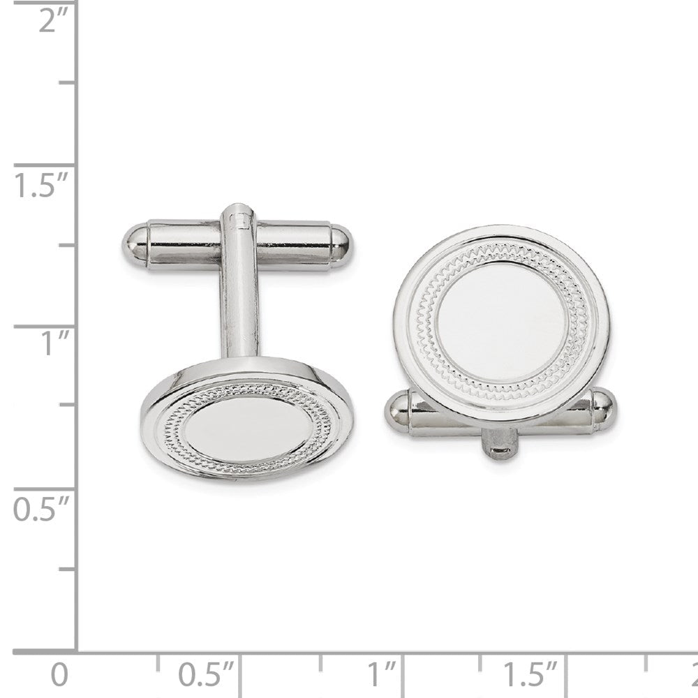 Kelly Waters Rhodium - plated Round with Inside Ring Cuff Links - JewelryAffairs