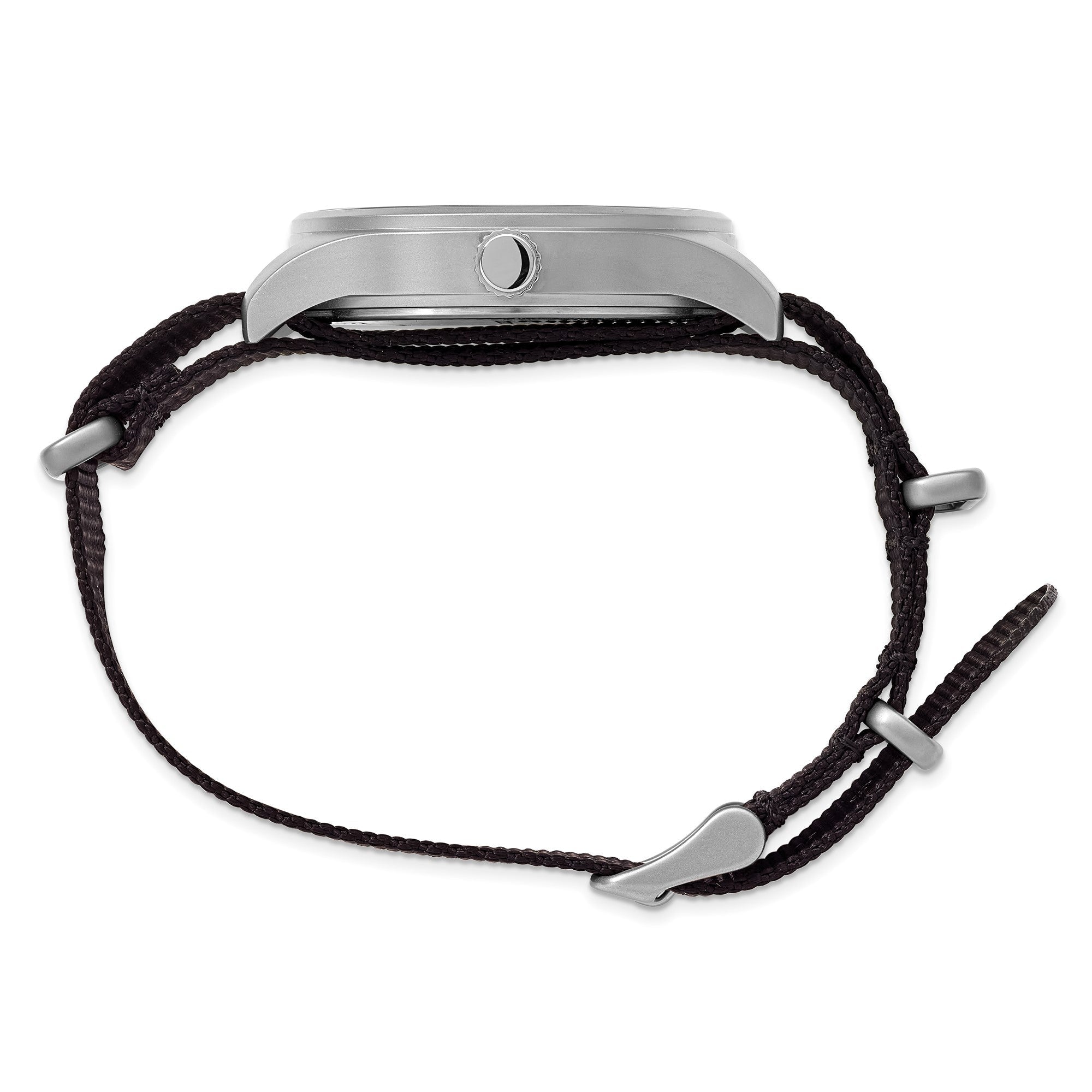 Mason Sales Stainless Steel Black Nylon Strap Watch