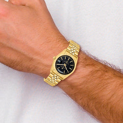Mens Charles Hubert IP-plated Black Dial Watch