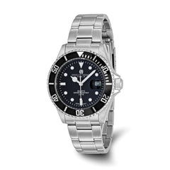 Men's Charles Hubert Stainless Steel Black Dial with Date Watch - JewelryAffairs