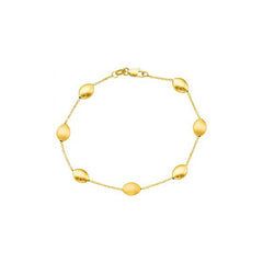 14k Yellow And White Gold Diamond Cut And Satin Balls Bracelet and Necklace
