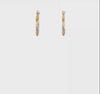 14K Tri Color Gold Solid Hypoallergenic Heart Hoop Shrimp Earrings