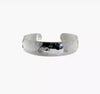 Sterling Silver Polished 13.5mm Domed Hammered Cuff Bangle