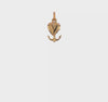 14K Yellow Gold Faith Charm Pendant with Heart, Cross and Anchor, 17x20mm