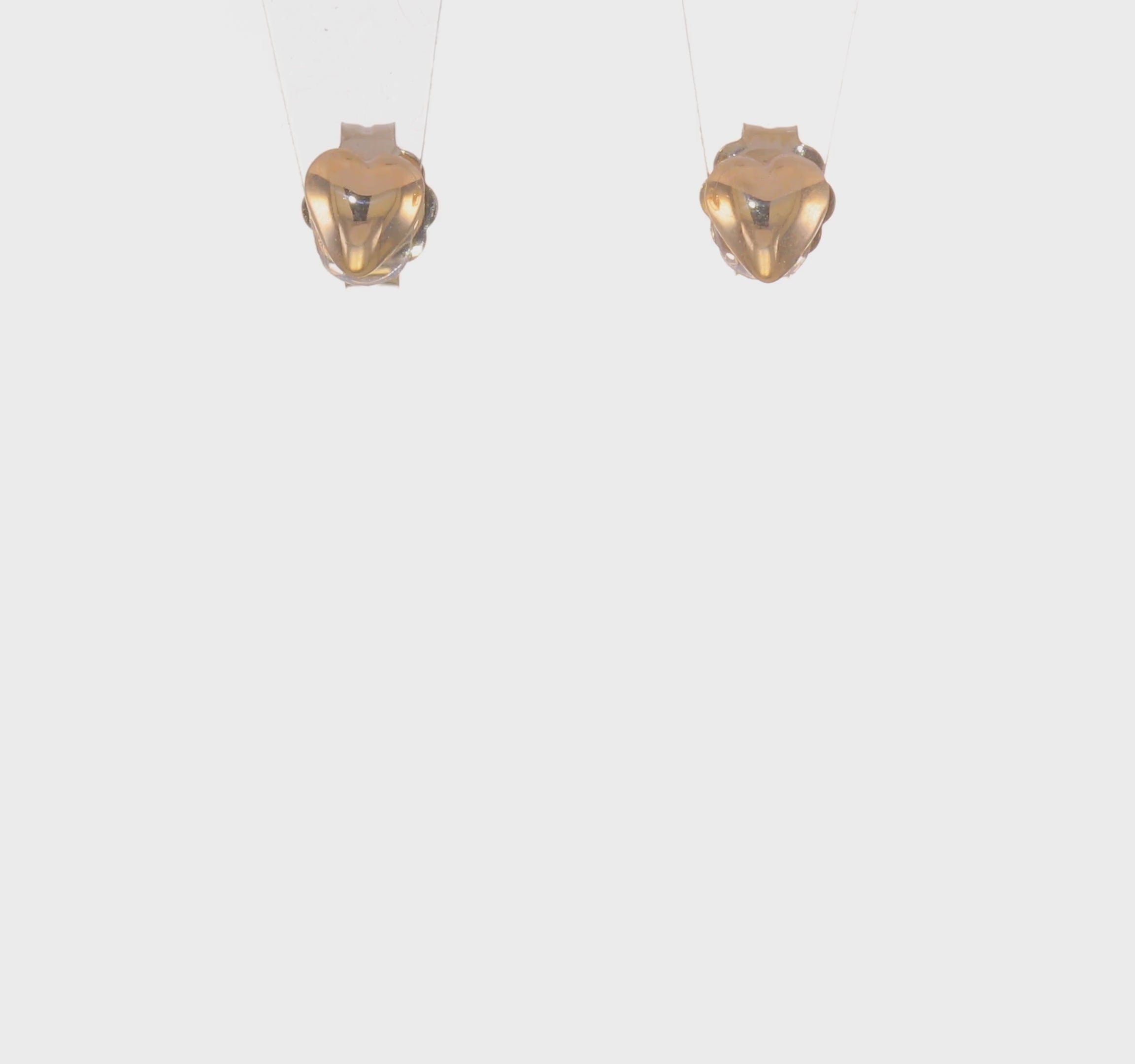 14K Yellow Gold Heart Design Post Stud Earrings, 5x5mm