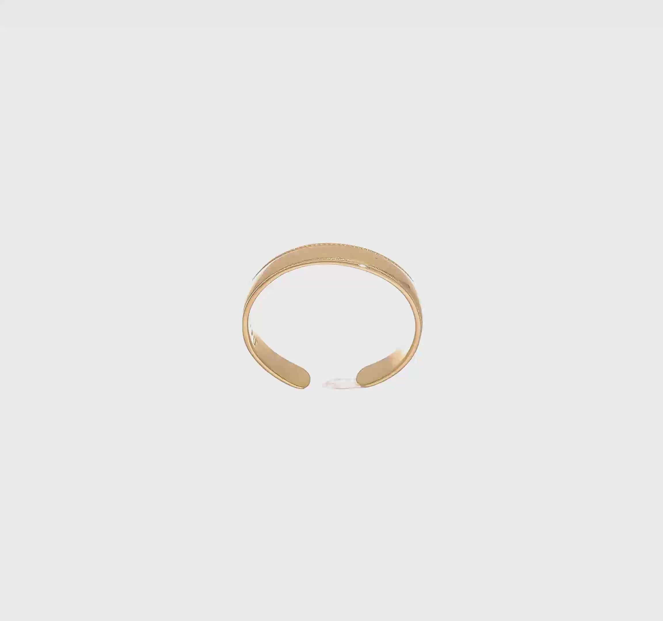 14K Real Yellow Solid Gold Migraine Adjustable Toe Summer Ring
