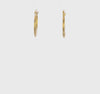 14K Real Yellow Gold Heart Design Hoop Earrings, 17mmx17mm
