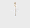 14K Real Yellow Gold Polished Cross Charm Pendant