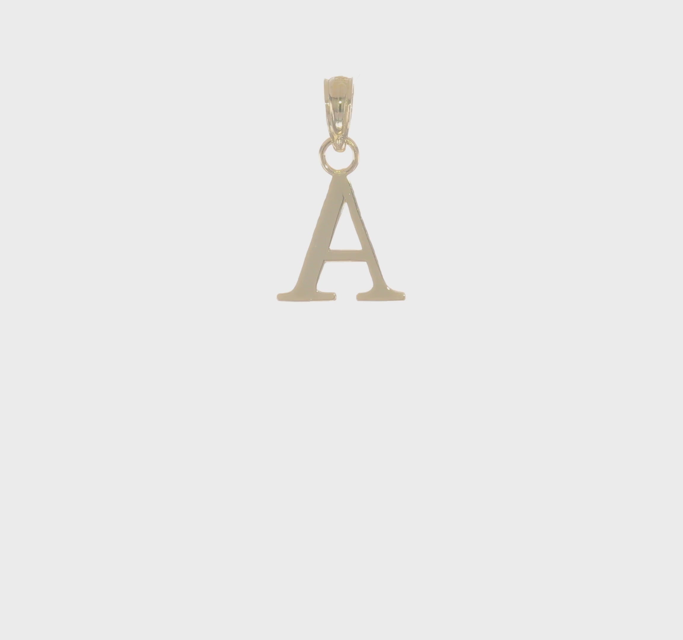 Solid 14K Gold Polished Block Initial Letter Pendants, 12x10mm