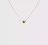 14k Yellow Gold Dainty Heart Pendant Chain Necklace, 16.5 inches
