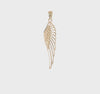 14K Yellow Gold Angel Wing Pendant, 33mm Length
