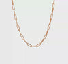 14k Rose Gold Paperclip Chain Necklace, 3mm