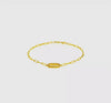 14K Yellow Gold Paperclip Diamond Cut Bracelet 7 Inch