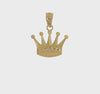 14k Real Yellow Gold Crown Pendant, 15x15mm