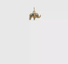 14K Yellow Gold Elephant Charm Pendant, Small Animal Jewelry, 15x13mm