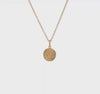 14k Yellow Gold High Polished and Matte Roman Coin Necklace, 18"