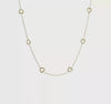 14k Yellow Gold Open Hearts Pendant Station Necklace