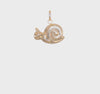 14k Yellow Gold Snail Charm Pendant, 13x15mm