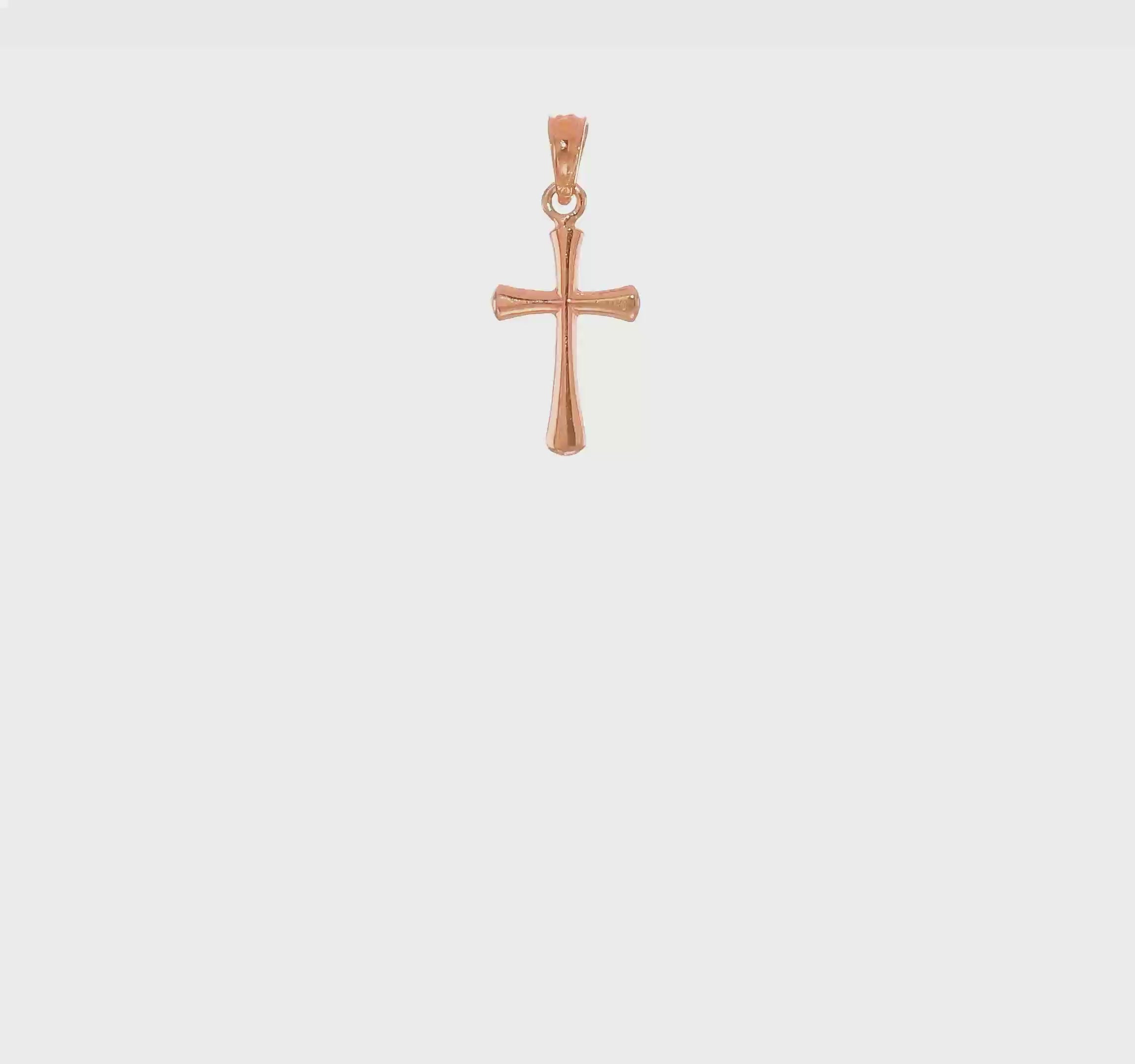 14K Rose Gold Cross Charm Pendant