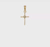 Real Solid Gold Diamond religious Cross Pendant, 20x8mm