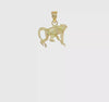 10k Yellow Gold Diamond Cut Monkey Pendant, 22x17mm