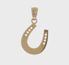14k Yellow Gold Horseshoe Pendant, 17x17mm