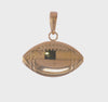 14k Yellow Gold Football Pendant, 13x18mm