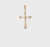 14K Real Solid Yellow Gold High Polished Unisex Cross Pendant,1 x 0.5 inches