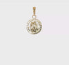14k Yellow Gold Saint Christopher Medal Charm Pendant, 21x12mm