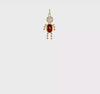 14k Yellow Gold Male Shape Birthstone Pendant Charm, 19x9mm
